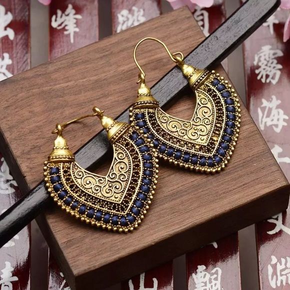 🌺Ancient Style Tibetan Filigree Gypsy Earring - Picture 1 of 14